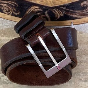 Mens Brown Leather Belt /good quality thick leather/  Made in USA SIZE 38/40